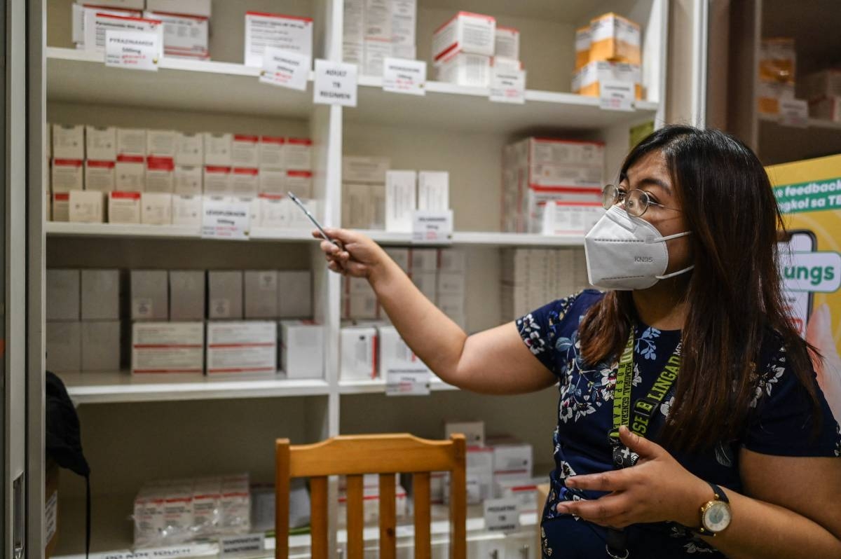 In this photo taken on January 18, 2024, Dr. Irene Flores, Clinical Head for the BPaL regimen for the drug resistant tuberculosis, shows the medicines for the BPaL regimen at a hospital in San Fernando, Pampanga. A faster and vastly more effective treatment for drug-resistant tuberculosis is being rolled out in the Asia-Pacific region, raising hopes of a 