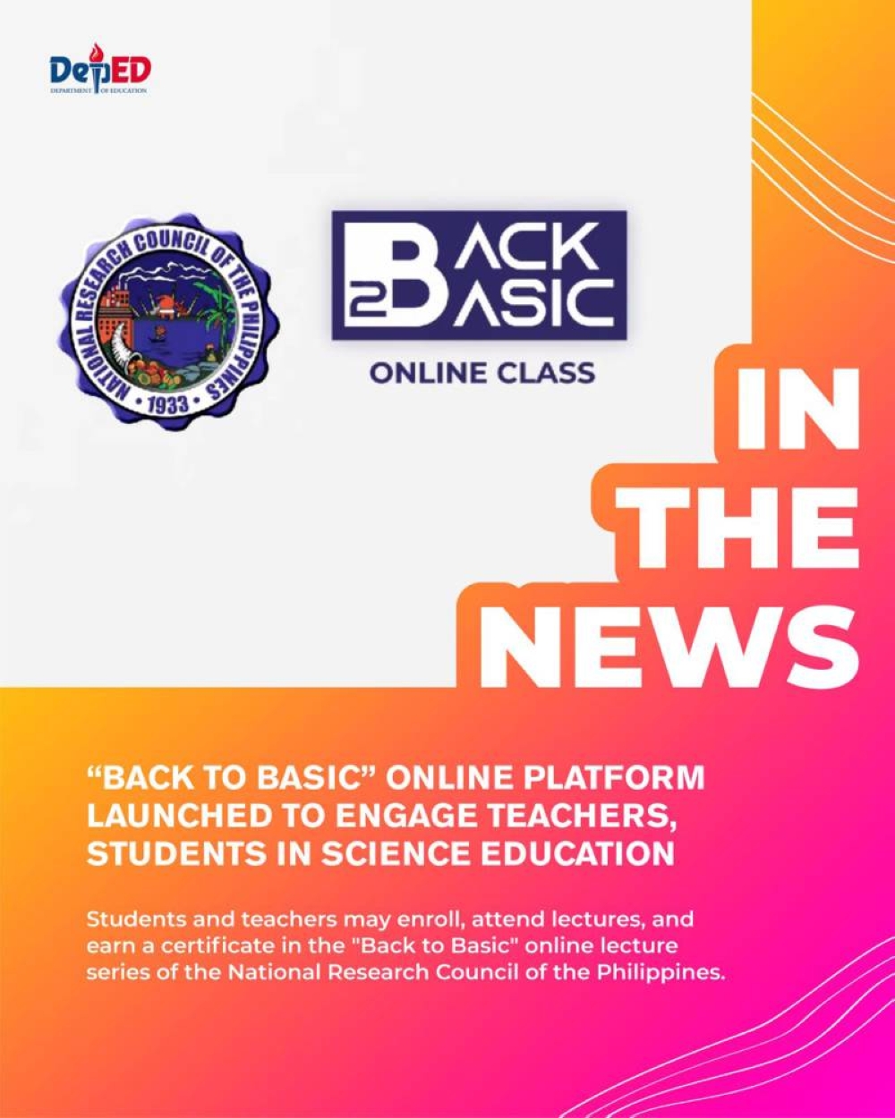 DepEd launches online platform to engage teachers, students in science ...