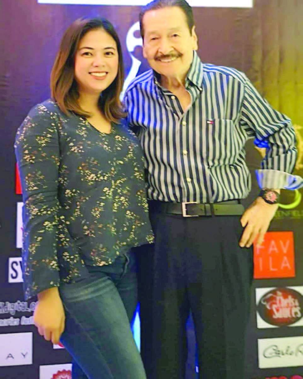 The columnist with the late film and TV
legend, Eddie Garcia.