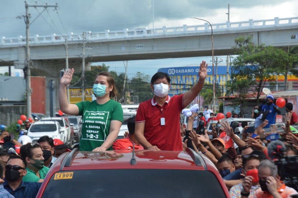 UniTeam The tandem of Ferdinand ‘Bongbong’ Marcos Jr. and Davao City Mayor Sara Duterte-Carpio lead the motorcade in Tagum City. CONTRIBUTED PHOTO