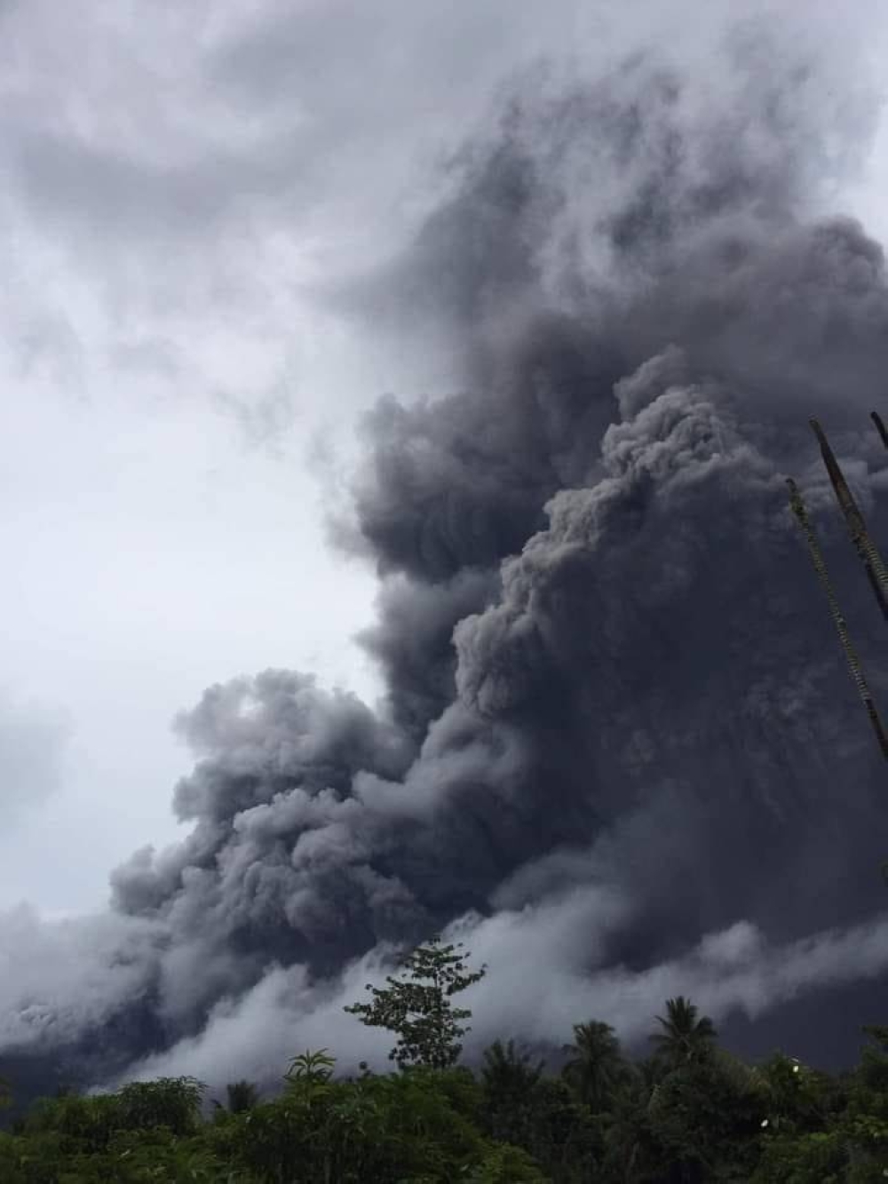 This photo taken by Sheira Ella Ramsib shows Bulusan volcano spewing ash in Sunday morning. PHOTO BY SHEIRA ELLA RAMSIB