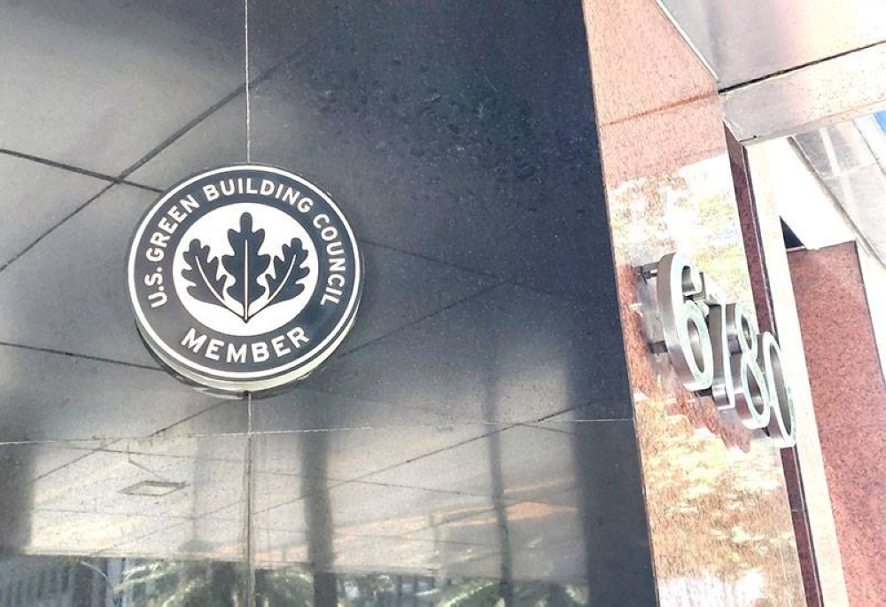 Buildings displaying this plaque is a sign that it is LEED (Leadership in Engineering and Environmental Design) certified, which means it has complied with standards on sustainability. The photo taken is a building along Ayala Avenue in Makati City.
