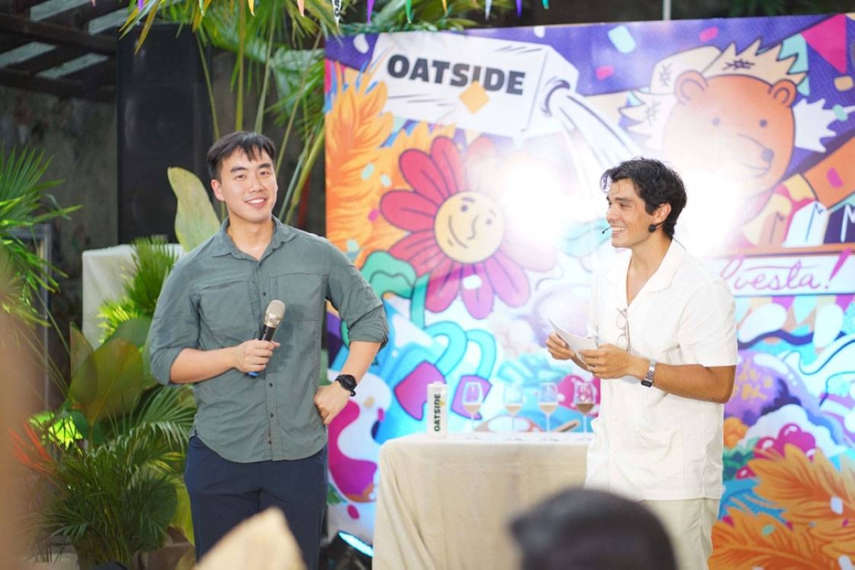 Oatside CEO Benedict Lim and Erwan Heussaff