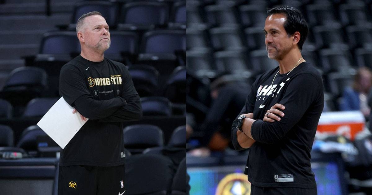 (Left) Denver Nuggets coach Michael Malone and Miami Heat coach Erik Spoelstra AFP PHOTOS