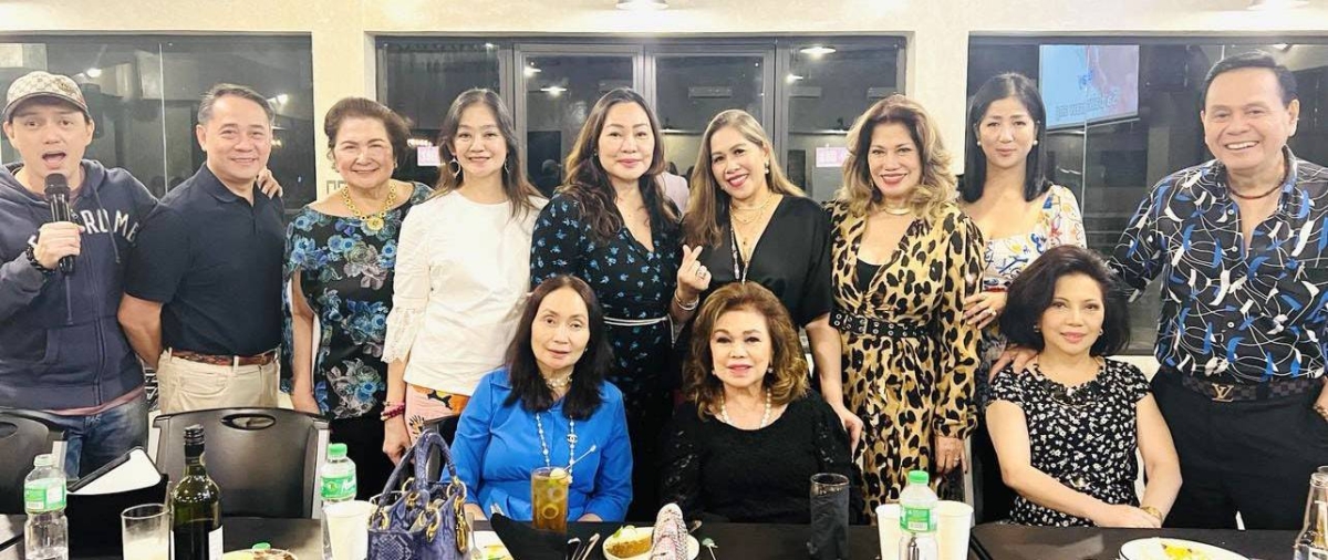 Jet Capina, Hi Society and Liza Quirolgico Standing Raymond Gorospe, Al Bernardo, Yves Mendoza, Choy Bernardo, Geraldine Repollo, Pinky Mission, Rose Basa, Mitzi Gil and Manny Negado