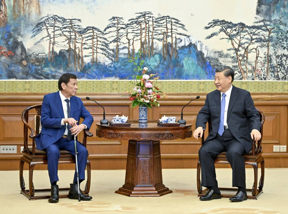 Chinese President Xi Jinping meets with former Philippine president Rodrigo Duterte at the Diaoyutai State Guesthouse in Beijing, capital of China, July 17, 2023. XINHUA PHOTO