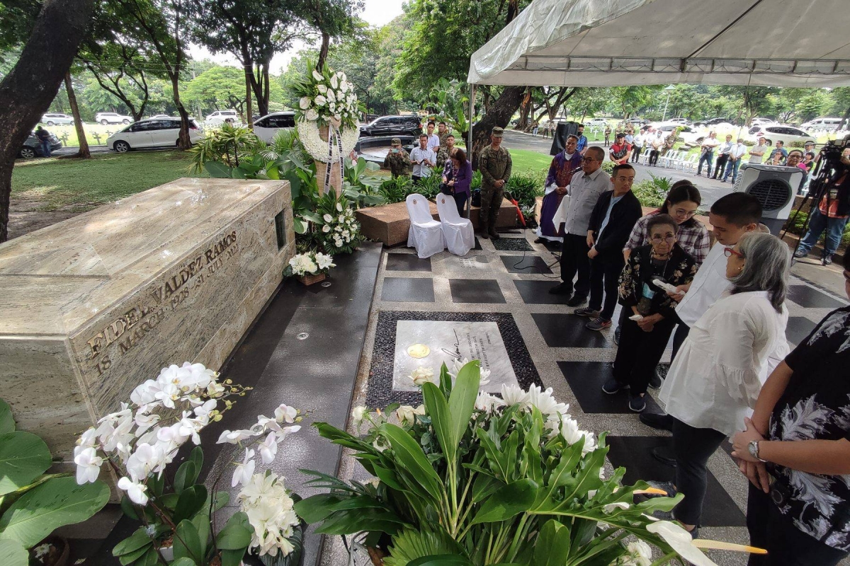 Former first lady Amelita ‘Ming’ Ramos leads the commemoration of the first death anniversary of former president Fidel V. Ramos at the Libingan ng mga Bayani in Taguig City on Monday, July 31, 2023. PHOTOS BY J. GERARD SEGUIA