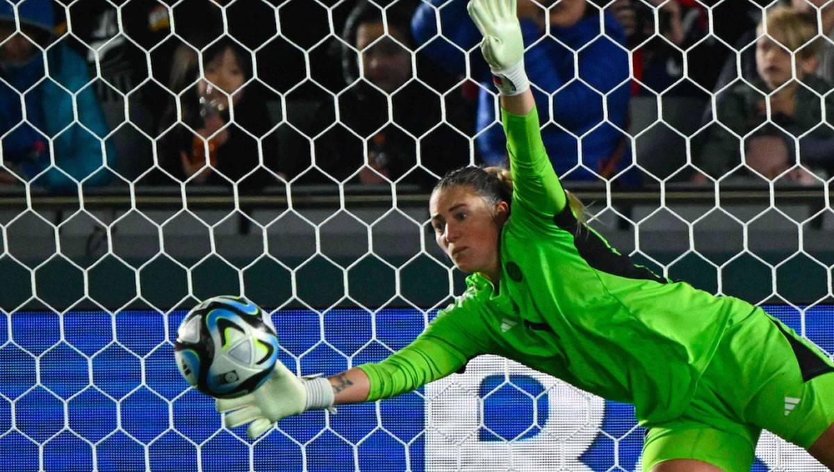 Philippines’ goalkeeper Olivia McDaniel concedes a third goal during the 2023 Women’s World Cup Group A football match between Norway and the Philippines at the Eden Park in Auckland on Sunday, July 30, 2023. AFP PHOTO