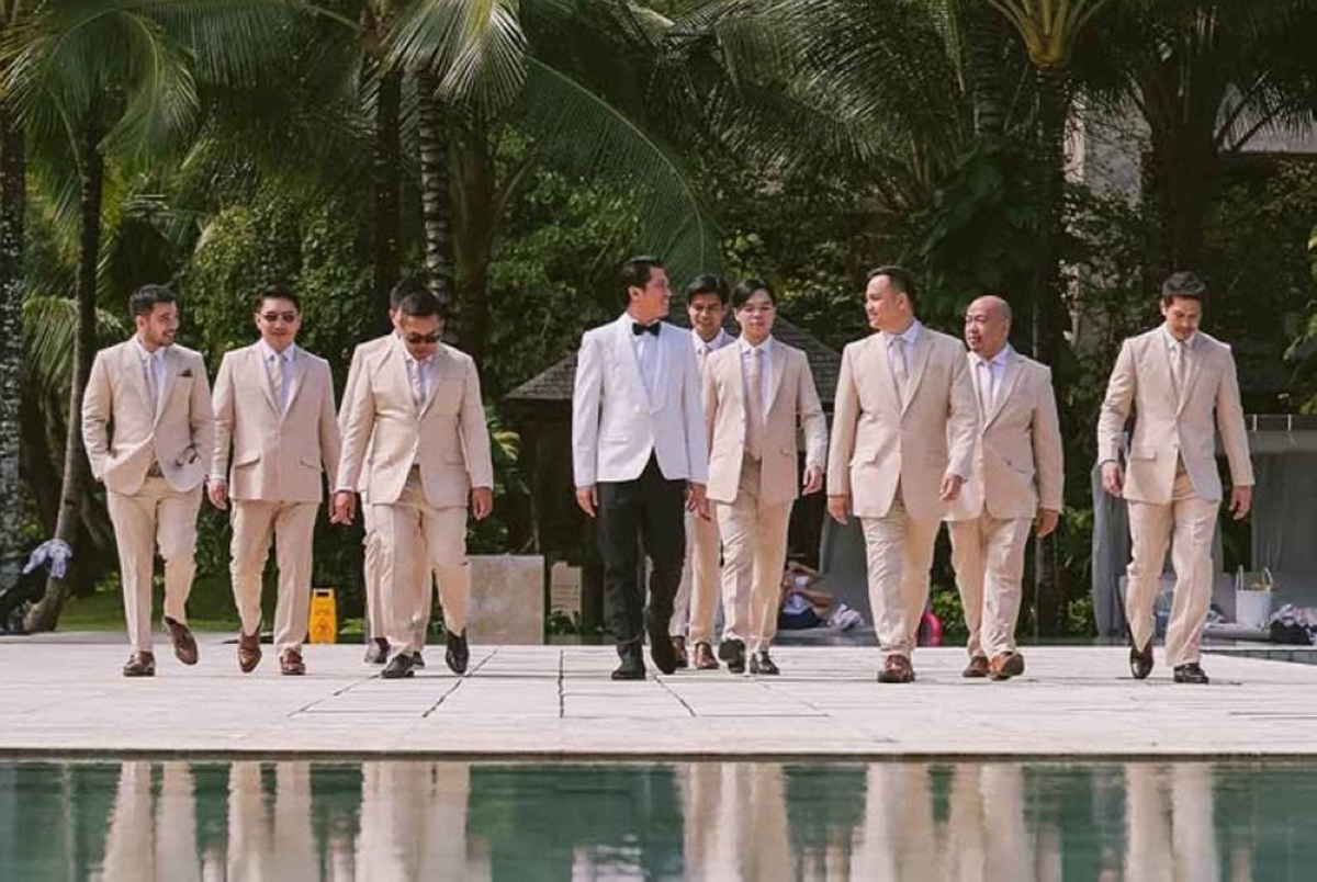 Nuñez’s groomsmen including celebrities Adrian Alandy and Marco Alcaraz.