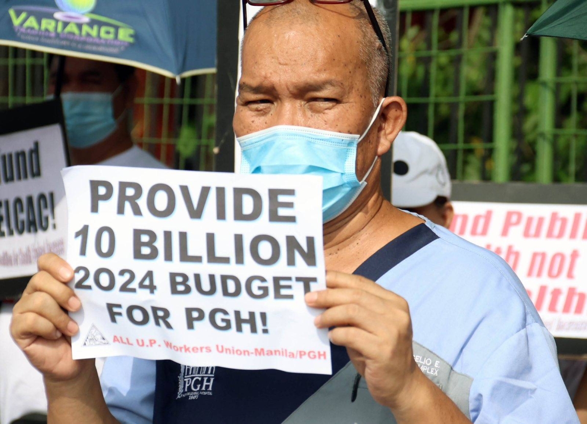 Health workers protest budget cut | The Manila Times
