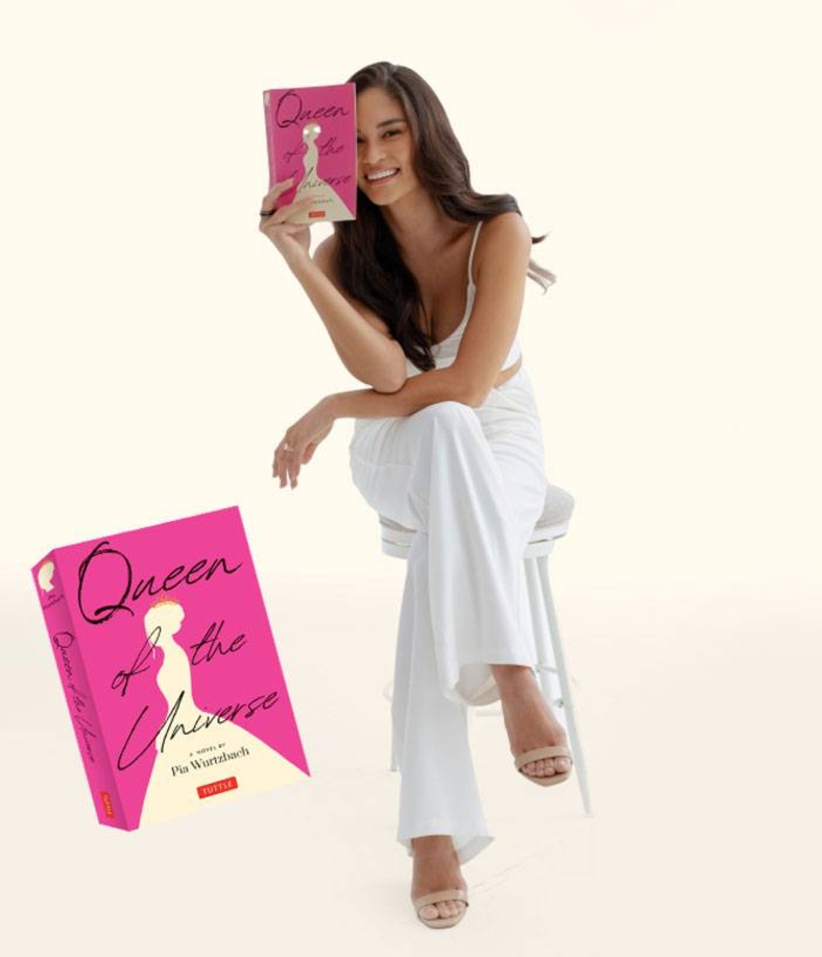 The entrepreneur, advocate, and former Miss Universe 2015 will launch her first novel, ‘Queen of the Universe,’ (inset) at the Manila International Book Fair.