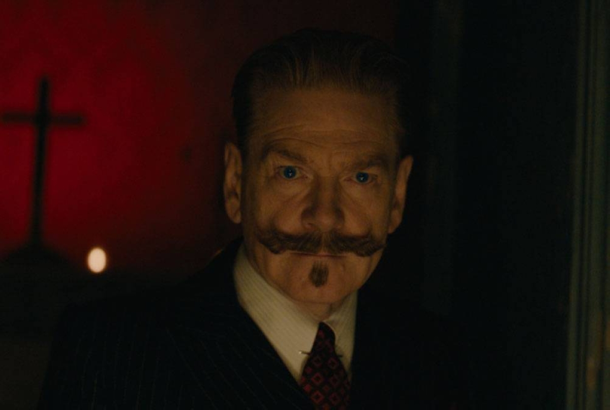 Kenneth Branagh and that mustache returns to the world of Agatha Christie’s Hercule Poirot in ‘A Haunting in Venice.’ Photo courtesy of 20th Century Studios.