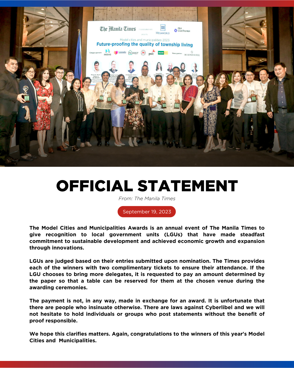 Manila Times refutes allegations of payoff from winning 'model cities, municipalities' - Vimarsana News