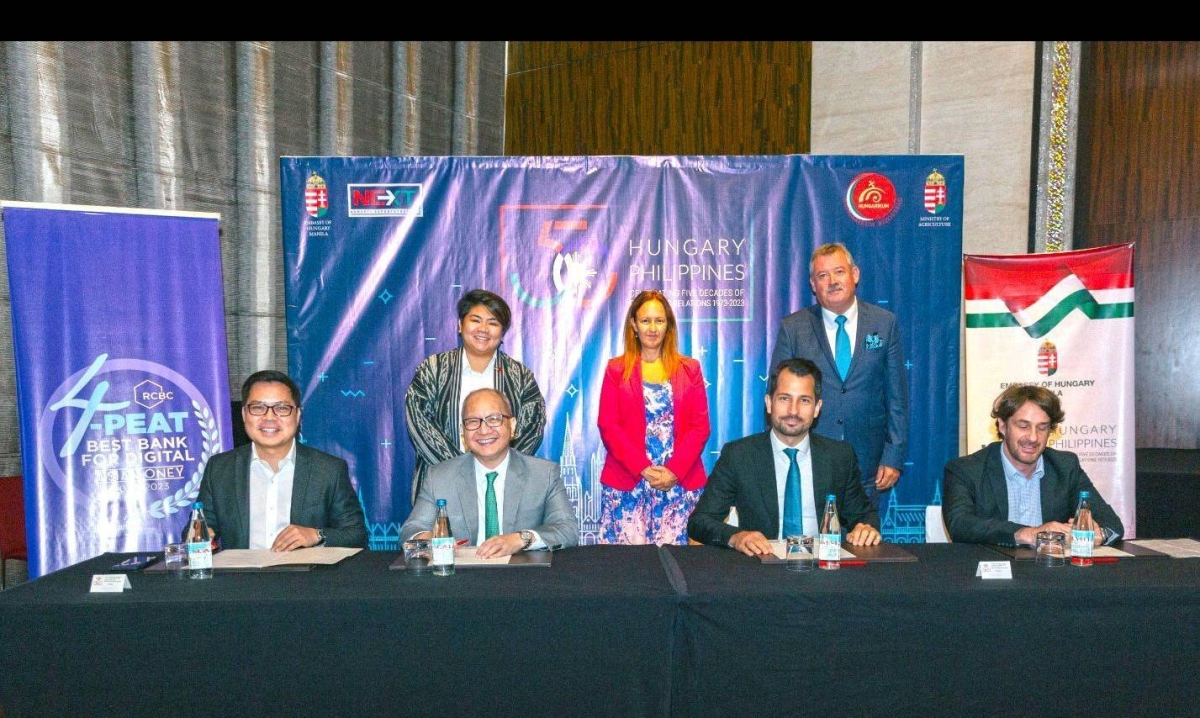 At the MoA signing are (from left) RCBC Executive Vice President and Chief Innovation and Inclusion Officer Lito Villanueva, RCBC President and CEO Eugene Acevedo, Founder and CEO of Peak Card Services Ltd. Márton Suppan, and Columbus Private Equity Fund Board Member Gábor Rudas. CONTRIBUTED PHOTO