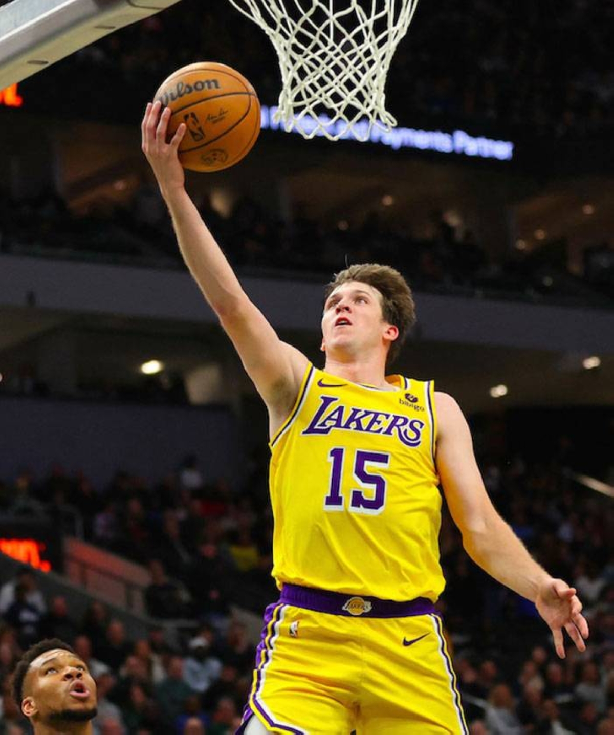 Austin Reaves of the Los Angeles Lakers drives to the basket during the second half of a game against the Milwaukee Bucks at Fiserv Forum on Tuesday, March 26, in Milwaukee, Wisconsin. AFP PHOTO