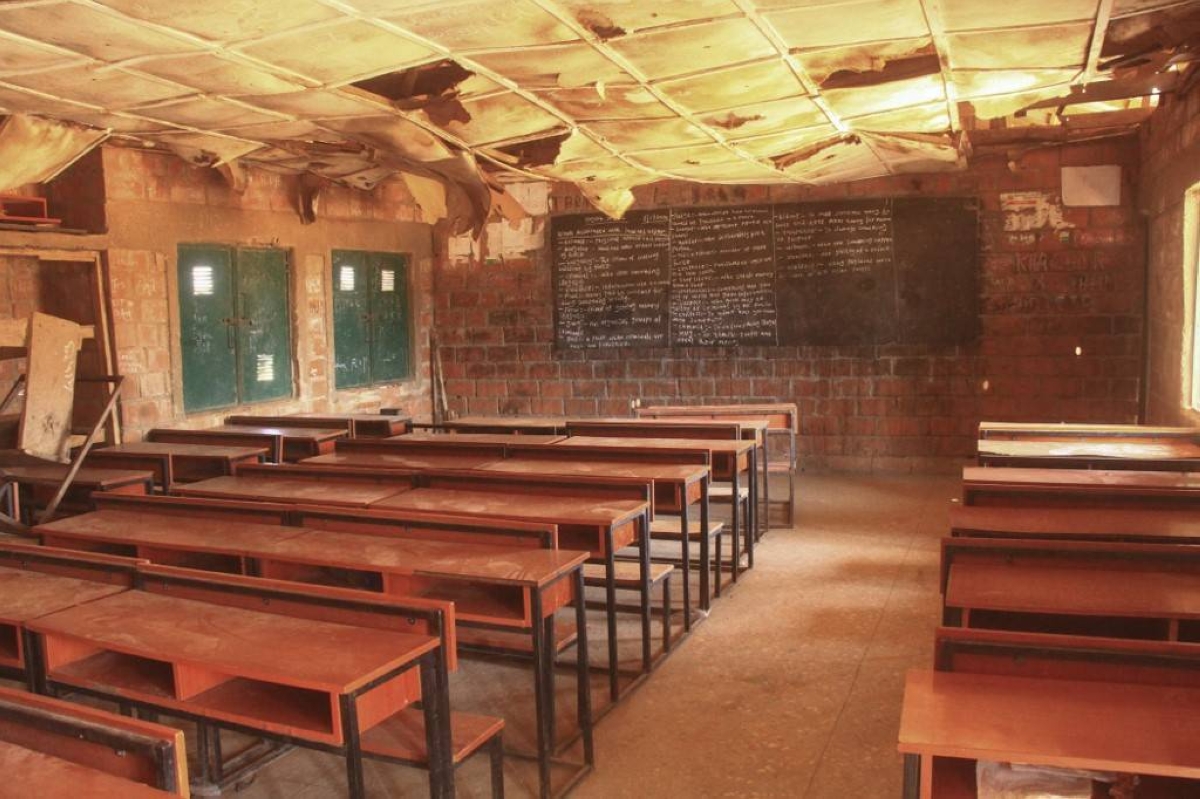 A general view of a classroom at Kuriga school in Kuririga on March 8, 2024, where more than 250 pupils kidnapped by gunmen. AFP PHOTO