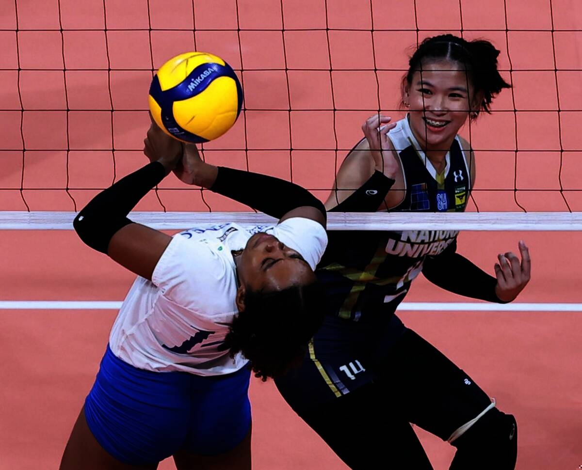 The NU Lady Bulldogs sweep the Ateneo Blue Eagles, 25-22, 25-16, 25-15, in the UAAP Season 86 women's volleyball round 2 match at the Mall of Asia Arena in Pasay on Wednesday, April 10, 2024. Photos by Rio Deluvio