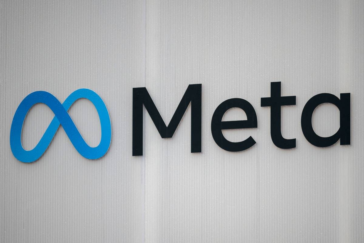 A photograph taken during the World Economic Forum (WEF) annual meeting in Davos on January 18, 2024, shows the logo of Meta, the US company that owns and operates Facebook, Instagram, Threads, and WhatsApp. AFP PHOTO