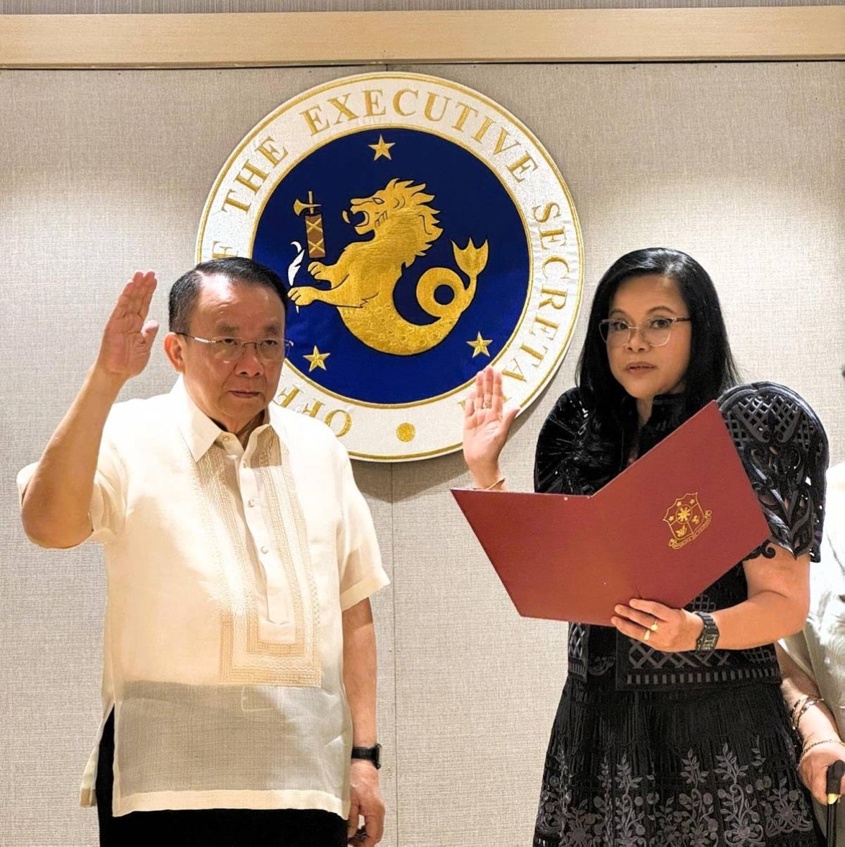 Wilma Eisma was sworn into office as Pagcor president and chief operating officer Thursday morning, April 18, 2024, in Malacañang by Executive Secretary Lucas Bersamin. CONTRIBUTED PHOTO