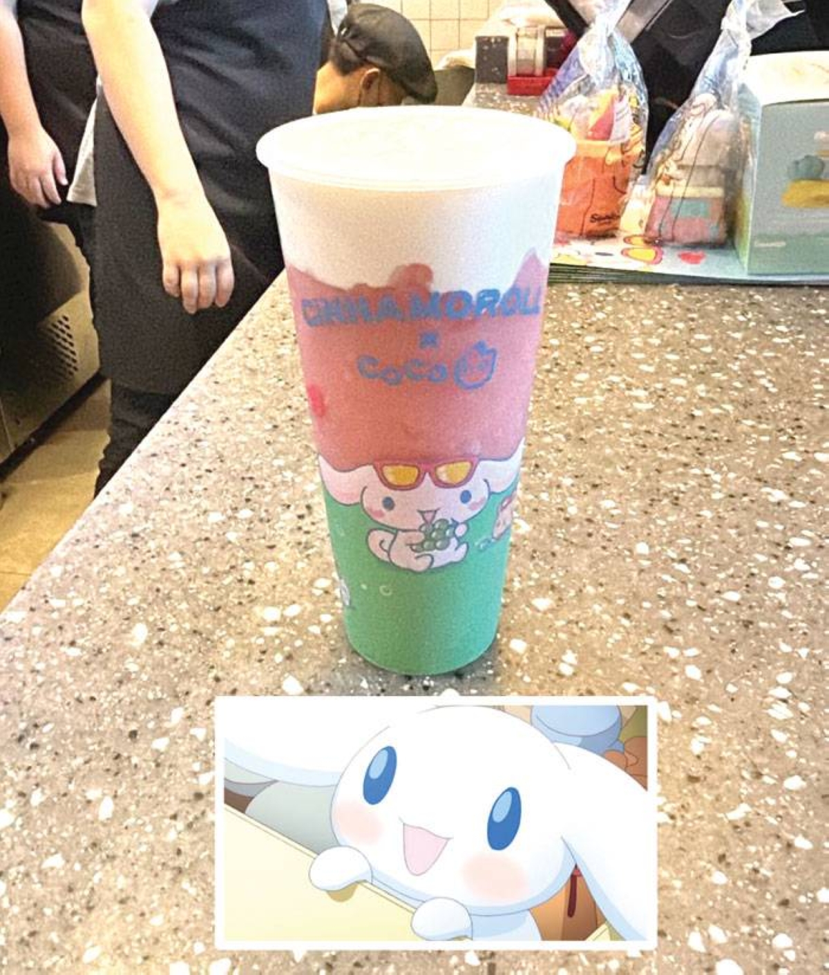 Cinnamoroll (inset) became a household name in his eponymous movie and has found his way to the Philippines via Coco’s special summer drinks. IMDB PHOTO