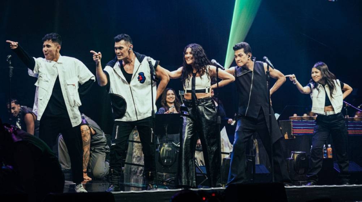 Another high-powered number featured Gary V with children Gabriel and Kiana (second and third from right) and nephew and niece Gio and Lianna Martinez (extreme left and right respectively) in a Jackson 5 medley.