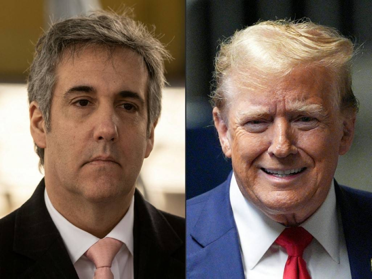 FOES FOREVER Michael Cohen (left) in New York on March 15, 2023 and Donald Trump in New York on May 10, 2024. AFP COMBO PHOTO