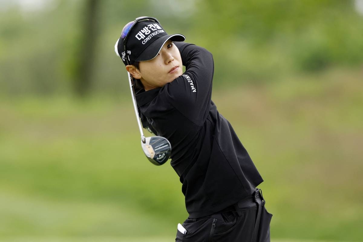GOLDEN OPPORTUNITY Lee So-mi of Korea plays her shot on the 13th tee during the first round of the Mizuho Americas Open at Liberty National Golf Club on May 16, 2024 in Jersey City, New Jersey. AFP PHOTO