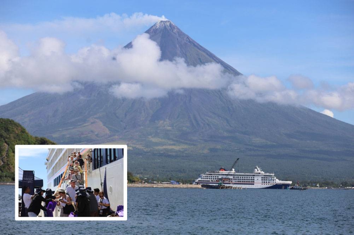 TOURISTS GALORE European tourists disembark in Legazpi City international seaport on May 16, 2024. This is the second time that the Hanseatic Spirit of Hapag Lloyd TUI Cruises docked in the city. PHOTO BY RHAYDZ B. BARCIA