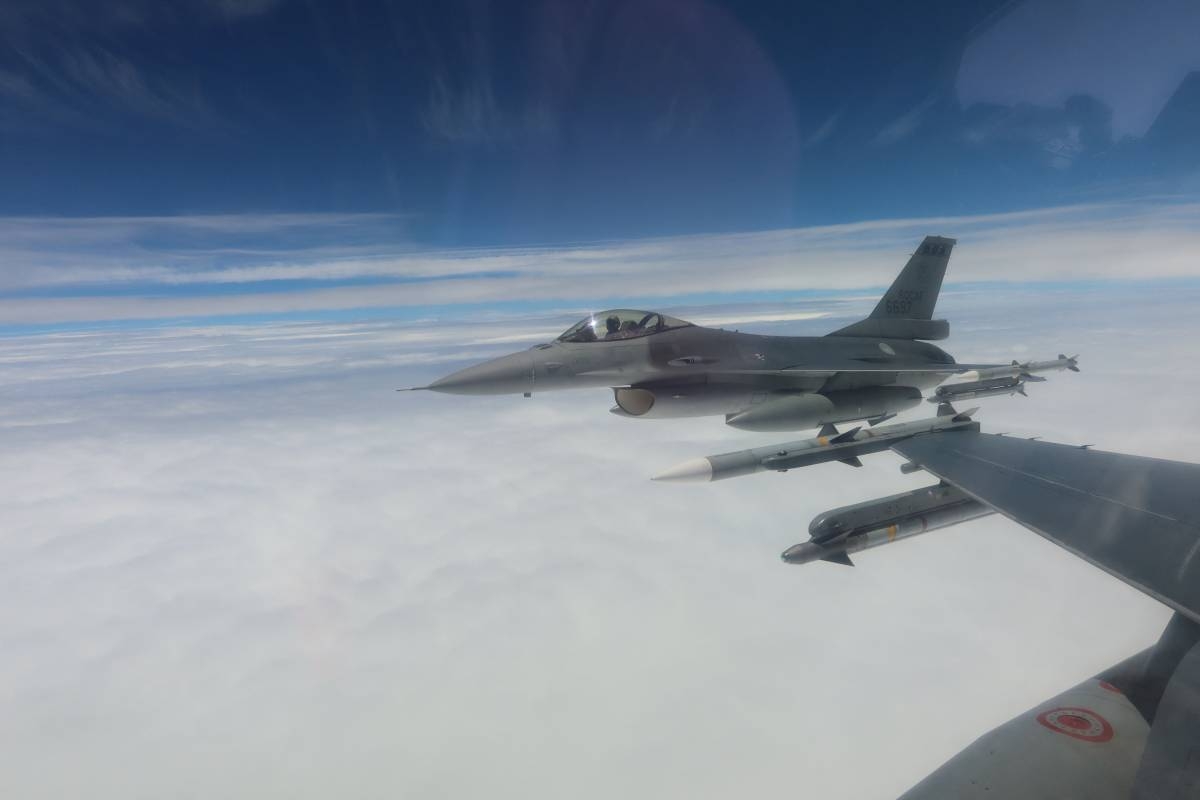 COUNTERFORCE Taiwanese airforce F-16 fighter jets flying in an unknown location after China encircled the island with naval vessels and military aircraft in war games, on May 23, 2024. AFP Photo