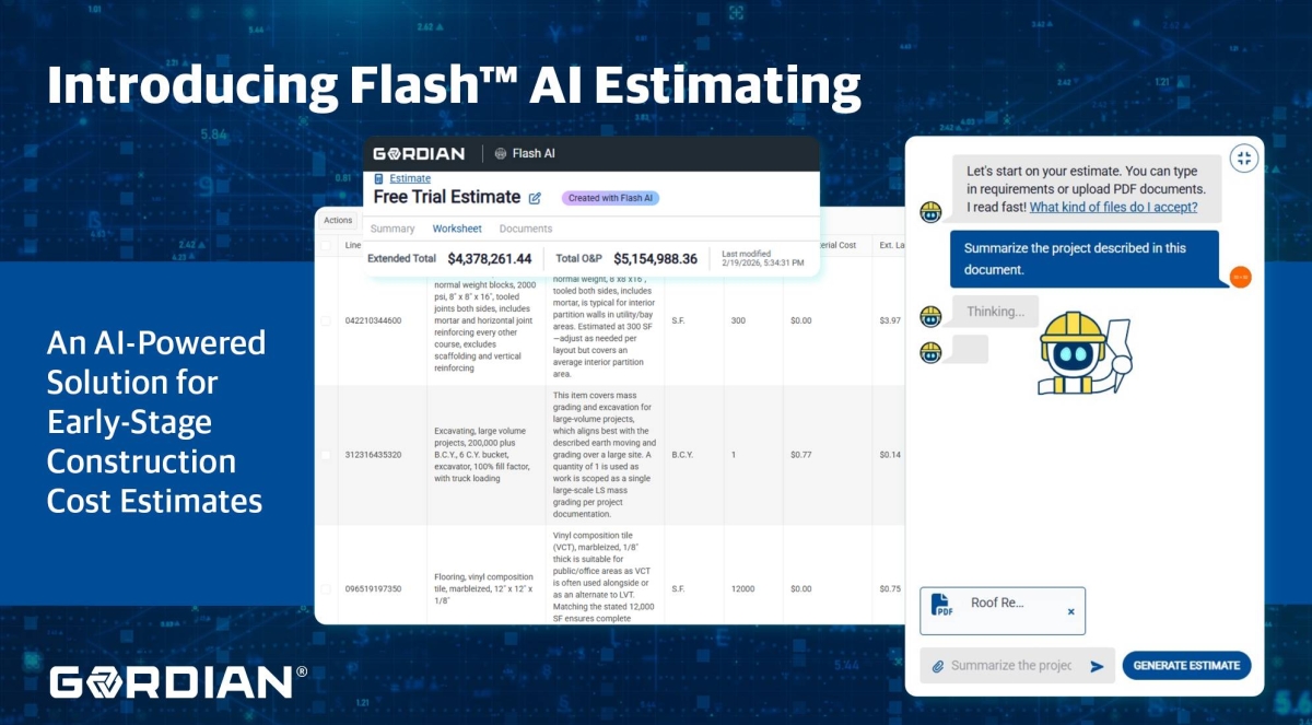 Gordian Introduces Flash AI Estimating, an AI‑Powered Solution for ...