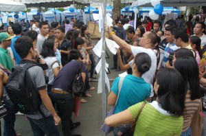 Job seekers looking for opportunities. File Photo