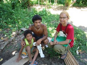 Conducting survey with family of indigenous peoples