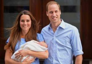 Prince William and Catherine, Duchess of Cambridge show their new-born baby boy to the world’s media outside the Lindo Wing of Saint Mary’s Hospital in London on July 23. AFP PHOTO