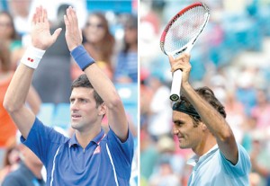 Novak Djokovic (left) and Roger Federer  AFP PHOTOS