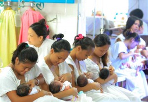 Mothers breastfeed their babies at the Dr. Jose Fabella Hospital in Manila. August has been declared breastfeeding month. Photo By  Alexis Corpuz 