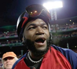 David Ortiz No.34 of the Boston Red Sox celebrates after defeating the St. Louis Cardinals 6-1 in Game Six of the 2013 World Series at Fenway Park in Boston, Massachusetts. AFP PHOTO