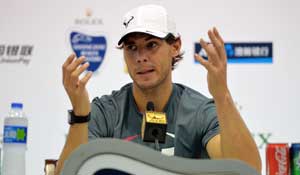 Rafael Nadal of Spain speaks at a press conference during the Shanghai Masters tennis tournament in Shanghai. AFP PHOTO