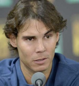 Spain’s Rafael Nadal speaks during a press conference at the ninth and final ATP World Tour Masters 1000 indoor tennis tournament at the Bercy PalaisOmnisport in Paris. AFP PHOTO