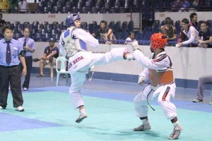 San Beda jin Kevin Ngitngit unleashes an aerial kick against an opponent. PHOTO FROM KEVIN NGITNGIT’S FACEBOOK PAGE.