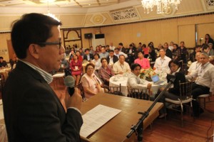 Pasig Rep. Roman Romulo addresses the general assembly of the Philippine Association of Private Schools, College and Universities (Papscu) in Club Filipino in Greenhills, San Juan on Monday.   Photo By Mike De Juan 