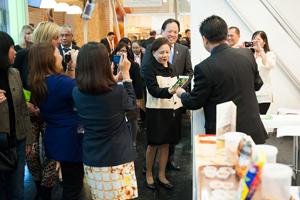 Sen. Cynthia Villar and Trade Undersecretary Ponciano Manalo Jr. visit the Philippines Pavilion