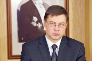 Latvian Prime Minister Valdis Dombrovskis, the Baltic state’s longest serving premier, giving a press conference after resigning on Wednesday (Thursday in Manila) over a deadly supermarket collapse that killed 54 people on November 21. AFP PHOTO