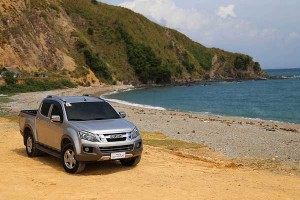 Unspoiled, yet undiscovered beaches of Caticlan perfect spot for new Isuzu D-Max to preen in.