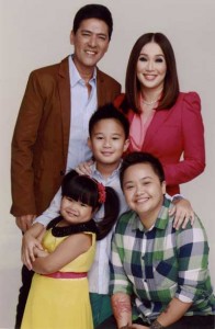 My Little Bossings stars Vic Sotto and Kris Aquino (standing), and Aiza Seguerra, James “Bimby” Aquino Yap and Ryzza Mae Dizon