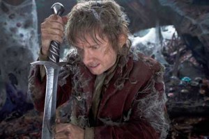 British actor Martin Freeman as the hobbit Bilbo Baggins