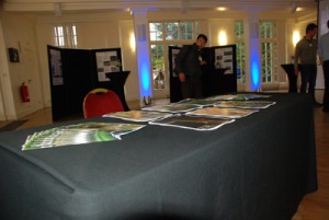 Different reports from the Zoological Society of London (ZSL) displayed during the networking dinner