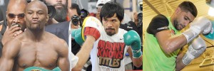 Floyd Mayweather Jr., Manny Pacquiao and Amir Khan AFP FILE PHOTOS