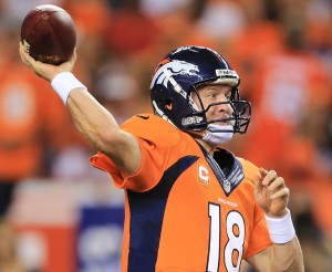 Denver, Colorado: Peyton Manning No.18 of the Denver Broncos throws a pass. AFP FILE PHOTO