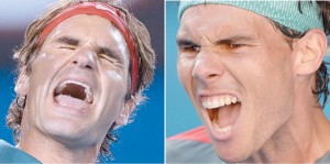 Roger Federer and Rafael Nadal. AFP PHOTOS