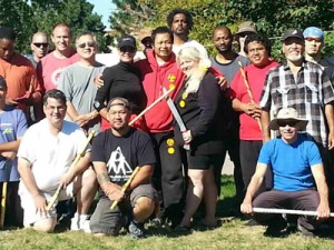  Defensor (center, standing) with his students during an FMA gathering. PHOTOS COURTESY OF NATE DEFENSOR 